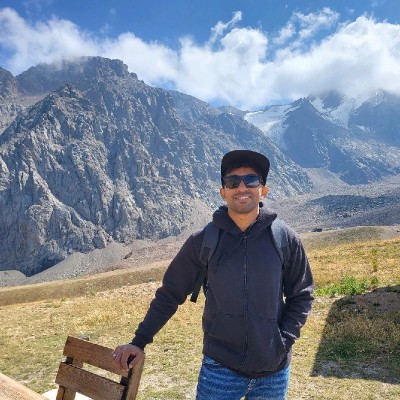 Navesh Dakdar in the mountains